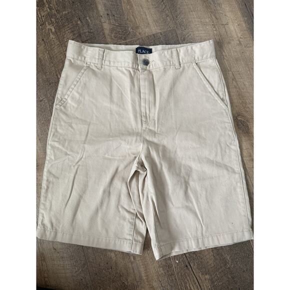 NWT Children's Place Boys Khaki Shorts Chino Flat Front School Uniform Adjustabl - Picture 1 of 4
